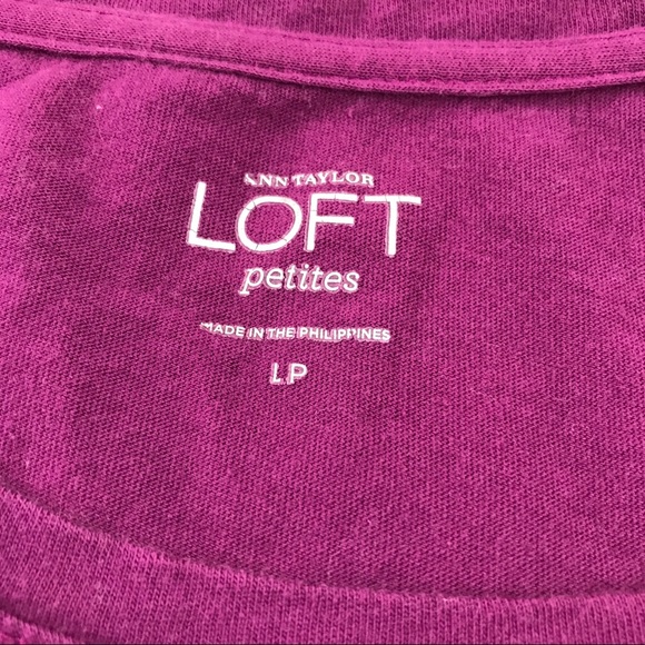 3/20$ - LOFT Purple Magenta Longsleeve with Floral - Picture 3 of 5